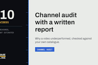review and audit your youtube channel with a written report