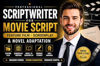 scriptwriter for movie script, feature film, screenplay