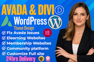 build, customize or redesign avada wordpress website with avada theme and divi