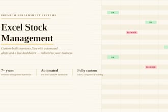 create your personalized excel stock management