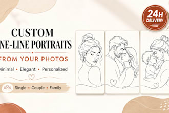 create custom continuous one line portraits from photos