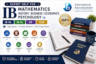 perfectly ib math ia,,ee,sl,hl history ia, business and chemistry ia