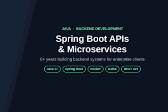 build a robust java spring boot backend API or microservice