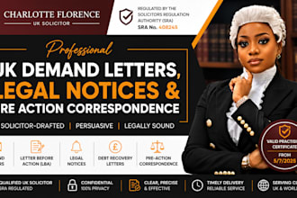 draft UK demand letters, legal notice and pre action correspondence UK solicitor