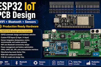 design esp32 lot pcb with sensor and wireless feature