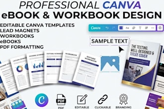 design canva ebooks, kdp, canva workbooks, canva  book design, workbook