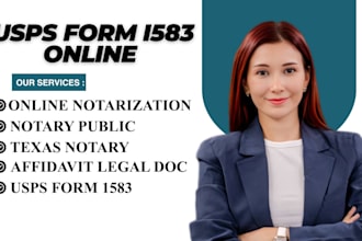 notarize usps form 1583 online and power of attorney