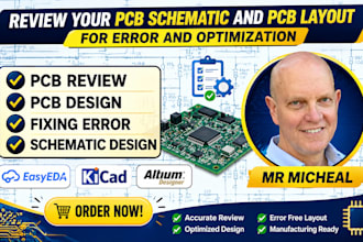 review, analyse, revise your pcb design, schematic, bom, gerber, and pcb layout