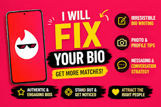 help select your best dating profile photos, write an authentic tinder bio