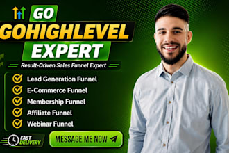 setup gohighlevel landing page, ghl sales funnels, webinars, ghl lead expert