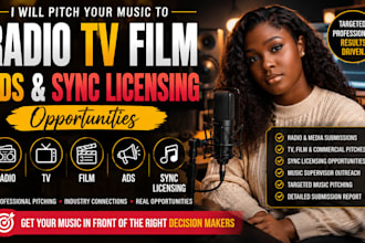 pitch your music to radio TV film ads and sync licensing opportunities