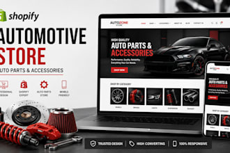 design shopify automotive store automobile auto parts accessories store website