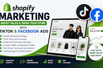 shopify marketing to boost ecommerce sales with tiktok ads, shopify facebook ads