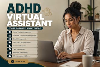 be creative executive adhd personal virtual assistant social media VA