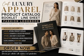 craft luxury apparel product catalog booklet line sheet fashion lookbook design