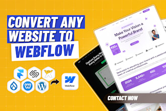 convert or migrate wix, squarespace, framer, wordpress to webflow website
