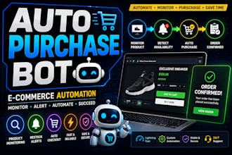 build an auto purchase bot, ecommerce automation bot, and checkout bot