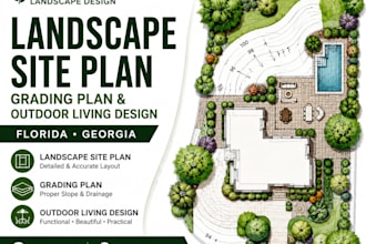 draw landscape site plan grading plan and outdoor living design florida georgia