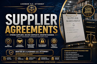 draft premium supplier relationship agreements as a US attorney