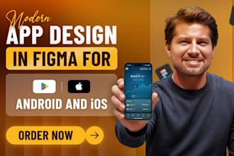 design modern mobile app UI UX in figma for ios and android