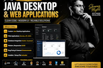 develop a full stack java desktop or web application