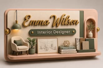 design custom 3d nameplate, 3d print ready 3d model