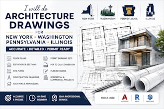 do architecture drawings for new york washington pennsylvania illinois