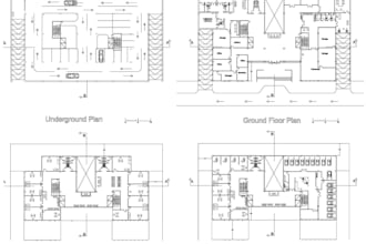 drawing hospital floor plan,medical facility layout, multi story building design