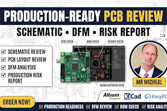 review your pcb schematic and pcb design for production readiness and dfm
