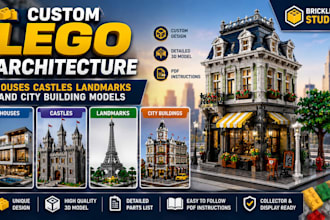 do custom lego architecture models of houses castles landmark and city building