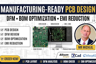 design a manufacturing ready pcb with dfm review, bom optimization emi reduction