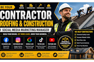 be your contractor roofing, construction roofing social media marketing manager