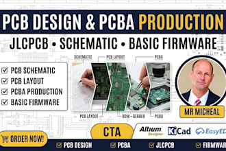 design pcb schematic and pcba for jlcpcb with basic firmware support