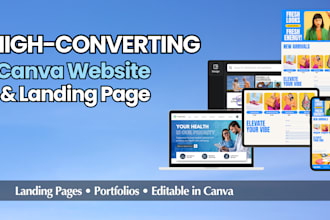 design a professional canva website or canva landing page