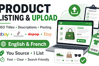 create and upload fashion listings for ebay poshmark and depop