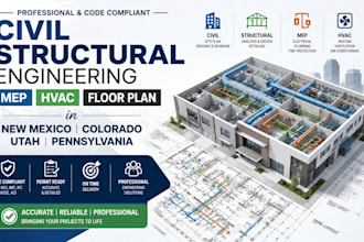 civil structural engineering mep hvac floor plan in new mexico colorado ut pa