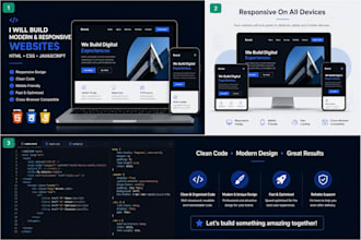 build a responsive website using HTML CSS and javascript