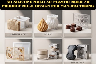 design custom 3d product mold 3d silicone mold 3d plastic mold injection mold