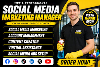 be your social media marketing cleaning manager