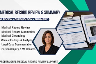 do medical record review and medical record summary for paralegals
