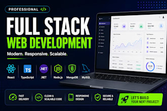 develop a full stack web app with react, dot net or nodejs