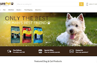 design premium pet shopify store, pet supplies store, pet accessories website