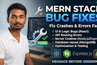 fix react, nodejs and mern stack bugs