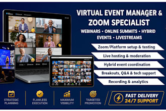 be your virtual event manager hybrid event coordinator online summit producer