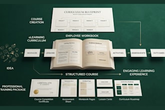 create your course, employee workbook design, online elearning curriculum design