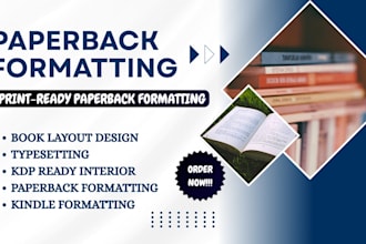 do book formatting, paperback formatting, KDP publishing
