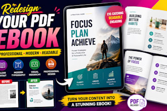 redesign your PDF ebook into a professional, modern and readable clean layout