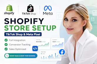 setup tiktok shop, facebook shop, instagram meta pixel shopify store integration