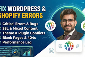 fix wordpress shopify website bugs and issues