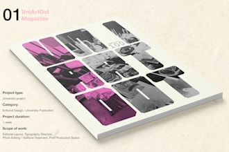 design a modern and creative editorial layout